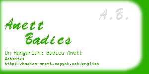 anett badics business card